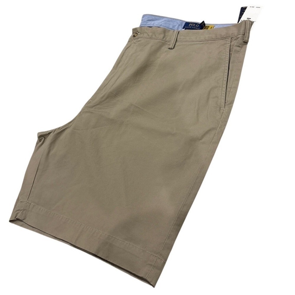 Polo Ralph Lauren Stretch Classic Fit Chino Shorts Khaki Tan Mens Size 48B - Picture 9 of 11